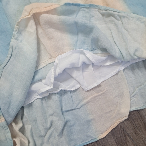 Rails Ashlyn Sunset Gradient Smocked Waist Linen Rayon Blend Dress Pastel XS - Picture 9 of 15